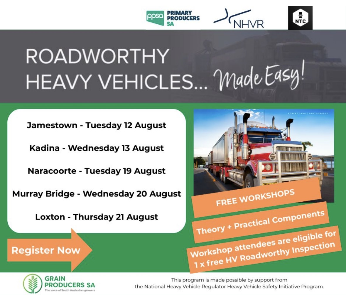 Roadworthy Heavy Vehicles ...Made Easy! workshop in Murray Bridge